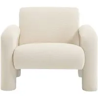 Vente-unique Fauteuil in beige getextureerde stof OLIVRA