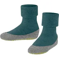 Falke Cosyshoe Minis Noppen op de zool wol huissokken kinderen groen - maat 25-26