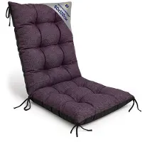 Amazinggirl Tuinstoelkussens Hoge Rug 50x120 cm - Kussens voor Tuinstoelen & Standenstoel Terrasstoel Bordeaux Eco linnen Stoelkussens Tuin Zitkussen Extra Dik 10 cm met Bindlinten