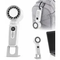 VHV -Handventilator wit met Koeling - Krachtige Turbine Ventilator met Digitaal Display - Opvouwbare USB Ventilator - Draagbare Fan voor Outdoor en Reizen - Snel Oplaadbare Zomerventilator