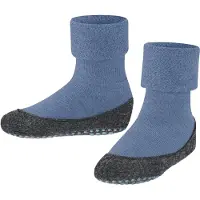 Falke Cosyshoe Teens Noppen op de zool wol huissokken kinderen blauw - maat 37-38