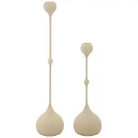 Mauro Ferretti Kandelaar Slimmy Cream Set 2 Pcs Ø 8×26 cm