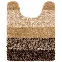 Hemo WC Mat Beige/Bruin 61x51 cm – Zachte Microvezel Toiletmat – Antislip TPR – Waterabsorberend