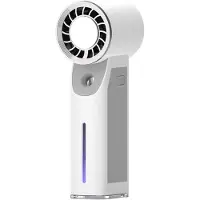 VHV -Handventilator met Waterspray Wit - USB Oplaadbare Ventilator met 5 Snelheden - Draagbare Personal Fan met Nano-Mist - Krachtige Luchtkoeler voor Outdoor Vakantie Strand en Kantoor