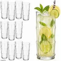 MamboCat 12-delige set BAMBOO longdrinkglazen 475ml met bamboe-look – 1003068