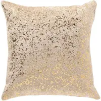 Dutch decor FLOW - kussenhoes 45x45 cm - chenille - metallic - beige, goud - met rits - zonder binnenkussen
