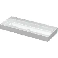 Ink Unit Wastafel Porselein Zonder Kraangaten incl. Porseleinen Click Plug - 1000x400x100 mm - Glans Wit
