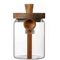 LONGZIMING -Koffiebonenpot - Koffieopslagbus - Glazen Bewaarbus - Luchtdichte Afsluiting - Transparant Design Met Ergonomische Greep - Ideaal Voor Kleine Keukens En Kantoren - 1 Stuk