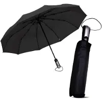 Le Monde du Parapluie Compacte UV-opvouwbare mini-paraplu voor op reis,Zwart