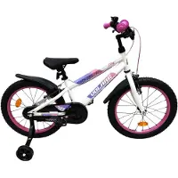 Volare Lily Kinderfiets - Meisjes - 18 inch - Wit Roze Paars - Twee handremmen
