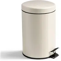 HUSH. Living HUSH Living - Prullenbak Metaal - 3L - Pedaalemmer - Soft Close deksel - Uitneembare Binnenemmer - Extra Compact - voor Kleinere Toiletten en Badkamers - Beige