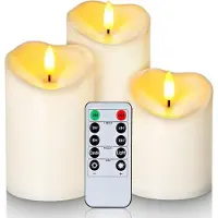 LONGZIMING - Oplaadbare LED Kaarsen - Flikkerende Vlam - Nep Kaarsen - 3D lont - IP55 waterdicht - Met afstandsbediening - Timer functie
