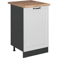 Vicco Keukenonderkast R-Line, Wit landelijk/Antraciet, 50 cm goudkleurig eiken werkblad