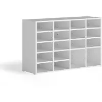 Vicco Schoenenkast Lysander, Wit, 104.2 x 65.5 cm met 18 open vakken