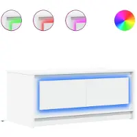 vidaXL LED-salontafel, wit, van houtvezel