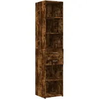 vidaXL Hoge kast 40x42,5x185 cm bewerkt hout gerookt eikenkleurig