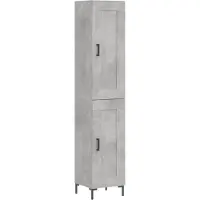 vidaXL Hoge kast 34,5x34x180 cm bewerkt hout betongrijs