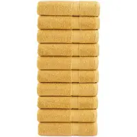 vidaXL Badhanddoeken SOLUND 10 st 600 g/m² 100x150 cm goudkleurig