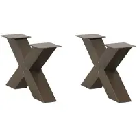 vidaXL Salontafelpoten 2 st X-vormig 60x(30-31) cm staal naturel
