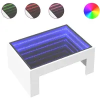 vidaXL Salontafel met Infinity-LED, wit, 70x50x30 cm