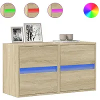 vidaXL TV-wandkasten met LED-verlichting, 2 stuks, Sonoma, 41x31x45 cm