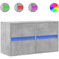vidaXL Tv-wandmeubel met LED-verlichting 80x31x45 cm betongrijs