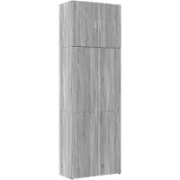 vidaXL Hoge kast 80x42,5x249 cm bewerkt hout grijs sonoma eikenkleurig
