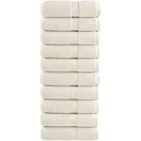 vidaXL Premium washandjes SOLUND 10 stuks crème 30x30 cm 600 g/m2