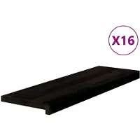 vidaXL Traptreden 16 st 80x30x2 cm massief eikenhout bruin-zwart