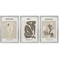 Wallfluent 4-Delige Schilderij Set - Mensfiguren met planten van Henri Matisse - 40 x 60 cm - Wanddecoratie - Muurdecoratie - Woonkamer - Decoratieve Schilderijen