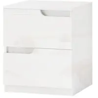 STILVORA Moderne Bedtafel Met 2 Laden En Hoogglans Afwerking Voor Slaapkamer En Woonkamer Van Hout 40 X 40 X 48 Cm Wit