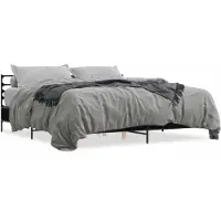 vidaXL Bedframe bewerkt hout metaal zwart 180x200 cm
