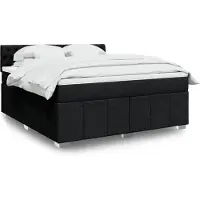 vidaXL Boxspringbed met matras, zwart, 180x200 cm, gestoffeerd
