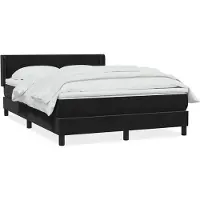 vidaXL Boxspring met matras fluweel zwart 160x210 cm