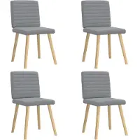 vidaXL Eetkamerstoelen 4 st stof lichtgrijs