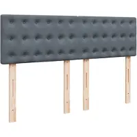 vidaXL Boxspring met matras fluweel donkergrijs 160x200 cm
