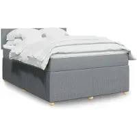 vidaXL Boxspringbed met matras, lichtgrijs, 160x200 cm, gestoffeerd