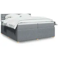 vidaXL Boxspringbed met matras, lichtgrijs, 200x200 cm, gestoffeerd