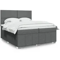 vidaXL Boxspring met matras stof donkergrijs 200x200 cm