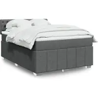 vidaXL Boxspringbed met matras, donkergrijs, 140x200 cm, gestoffeerd