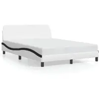 vidaXL Bedframe "Dover", wit en zwart, 120x200 cm, kunstleer