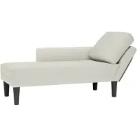 vidaXL Chaise longue met kussen&rechterarmleuning fluweel crèmekleurig