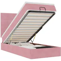vidaXL Ottoman bed met matrassen en LED's 80x200cm fluweel roze