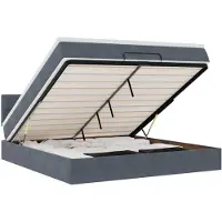 vidaXL Ottomanbed met matras en LED-verlichting, donkergrijs, 160x200 cm, fluweel