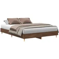 vidaXL Bedframe zonder matras 140x200 cm spaanplaat bruin eikenkleurig