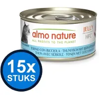 Almo Nature 15x HFC - Kattenvoer Natvoer Blik - Gelei - Tonijn & Geelvinmakreel - 70g