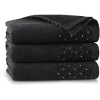 Zwoltex Oscar Serie - Handdoek - 50x100 cm - Zwart - Antibacteriële Technologie