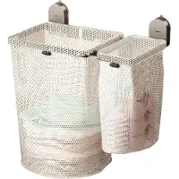 Snq Zuignap Hangende Wasmand van Gaas - Opvouwbaar en Boorvrij - 45x27.8 cm - Geschikt voor Slaapkamer - Badkamer en Studentenkamer - Groot en Klein - Grijs