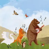 IXXI Feest, Esther Sepers - 100 x 100 cm - Grote wanddecoratie en posters - Illustraties, Fantasierijk, Naturalisme, Kleurrijk, Cartoonesk, Speels