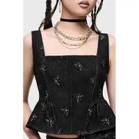 Killstar - Gothic Top - Veil Of Dawn - Twilight Swarm Corset Top - XS tot XXL - voor Vrouwen - zwart - Maat L